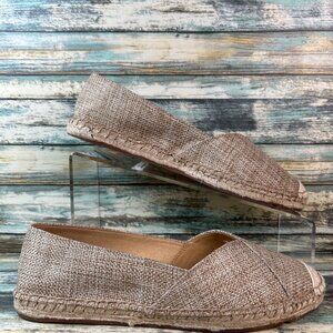 Talbots Espadrille Flats Womens 7M Brown Slip On Loafers Shoes Memory Foam
